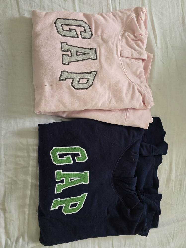 Set Of 2 GAP LOGO Hoodie  Sweatshirt Women Size L - Pink Blue