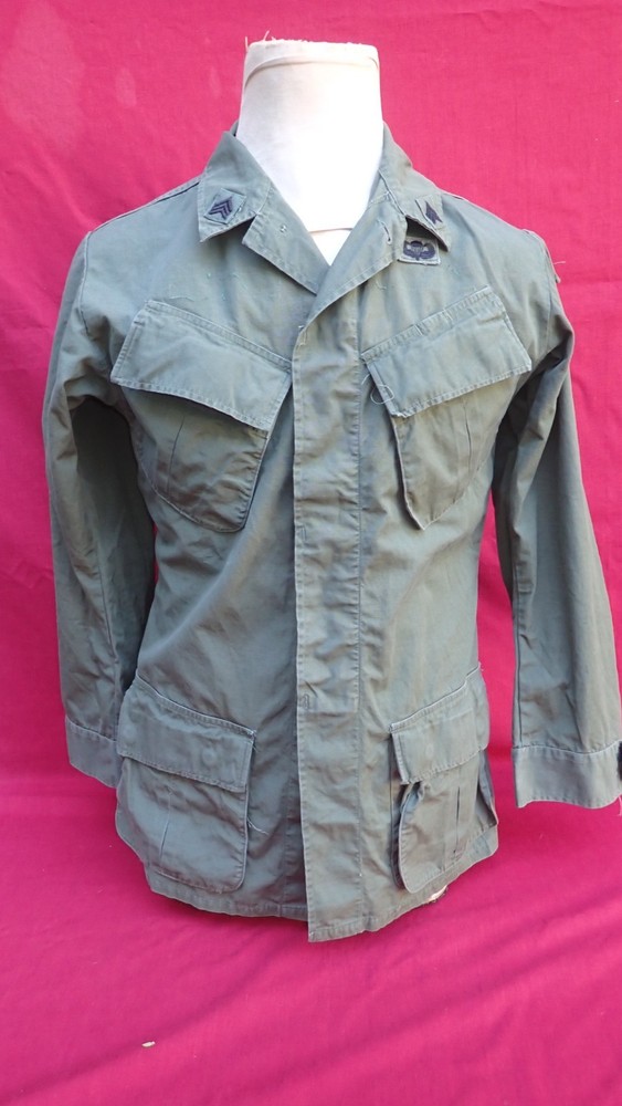 Vintage US Army Jungle Jacket Mens Small L Poplin OG-107 Coat Combat Tropical
