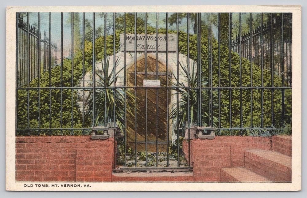 Vintage Old Tomb Mt. Vernon VA White Border Postcard by B.S. Reynolds