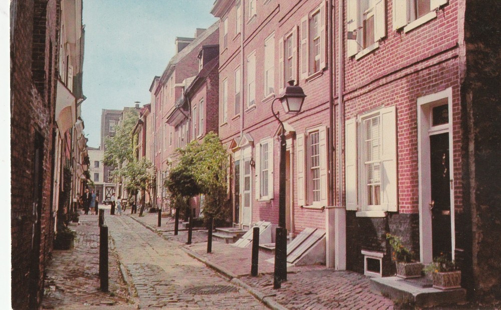 Philadelphia PA-Pennsylvania, Elfreth's Alley, Advertisement, Vintage Postcard