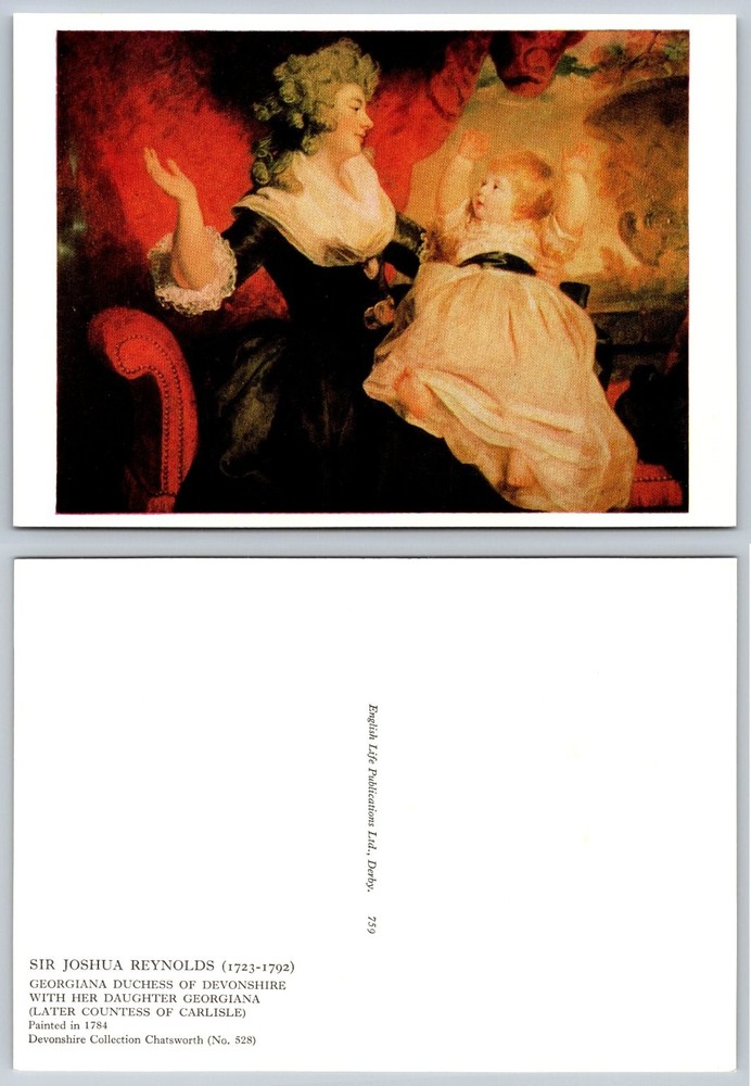 Sir Joshua Reynolds Georgiana Duchess Devonshire Daughter 1784 Painting Postcard