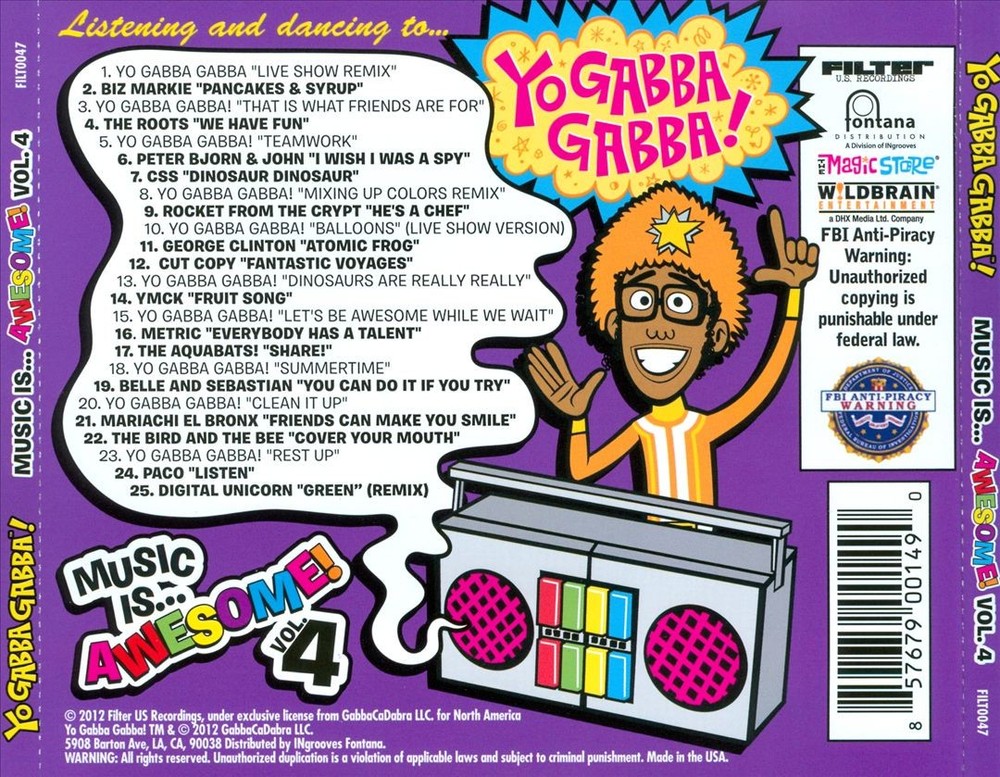 Yo Gabba Gabba! Music Is... Awesome! Vol. 4 New Cd