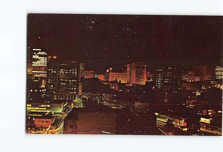 Postcard Night view of downtown Atlanta Georgia USA