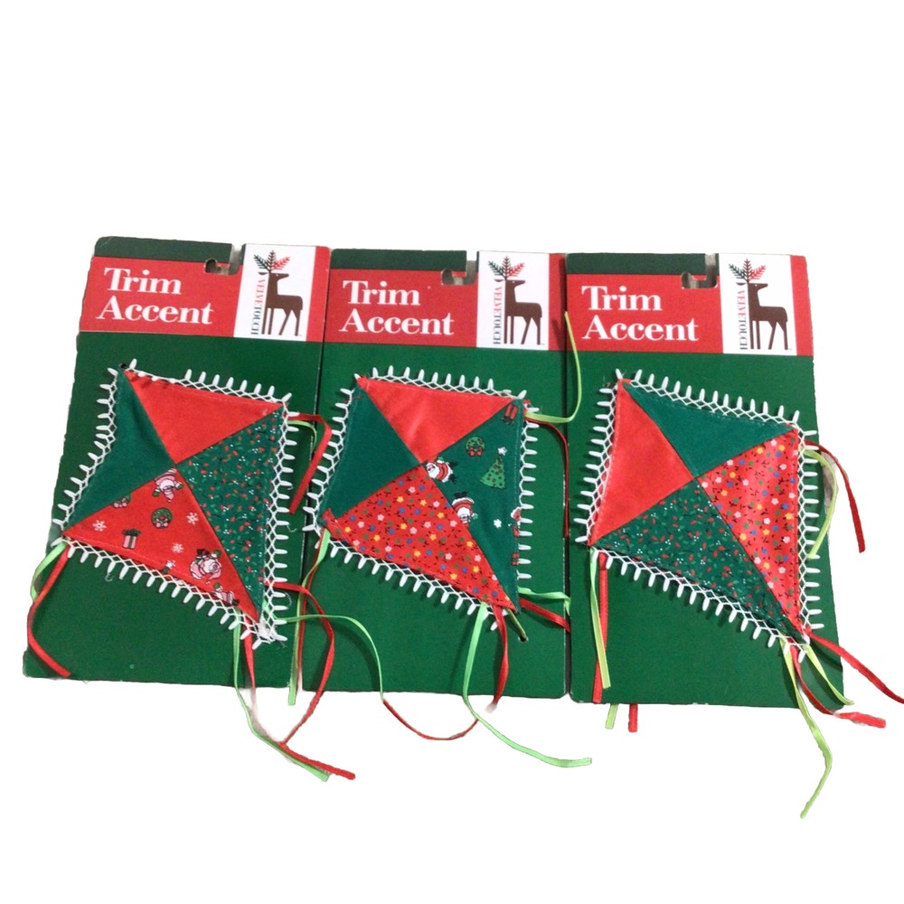 Vintage Christmas Decoration Trim Accent Lot of 3-image