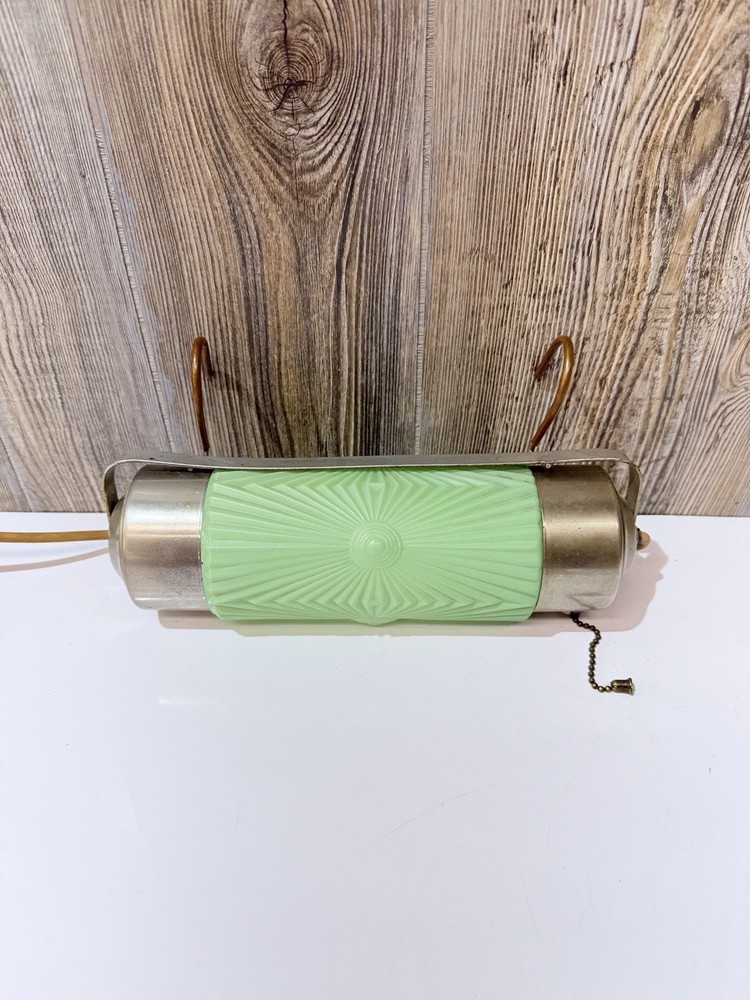 MCM Art Deco Torpedo Lamp Skyscraper HEADBOARD Light Jadeite Green Color 1920s