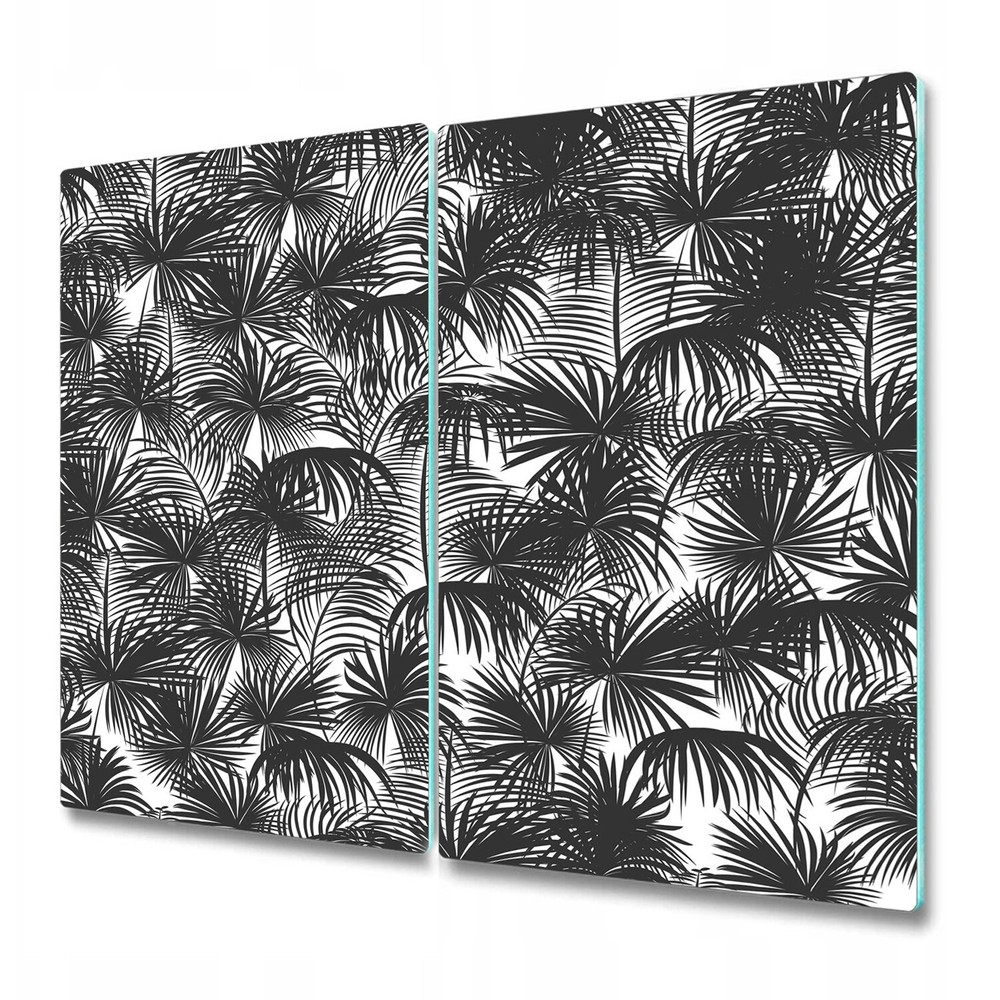 Glass Induction Ceramic Hob Cover Worktop Saver Black palms black 2x30x52