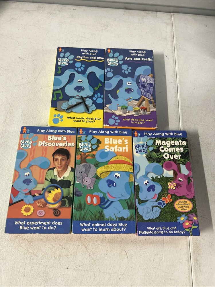 Blue’s Clues Vhs Bundle Lot Of 5 Magenta Comes Over Arts And Crafts Tested