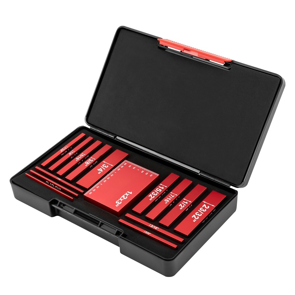 Setup Blocks Woodworking Tools - 15-Piece Gauge Block Set with Precise.