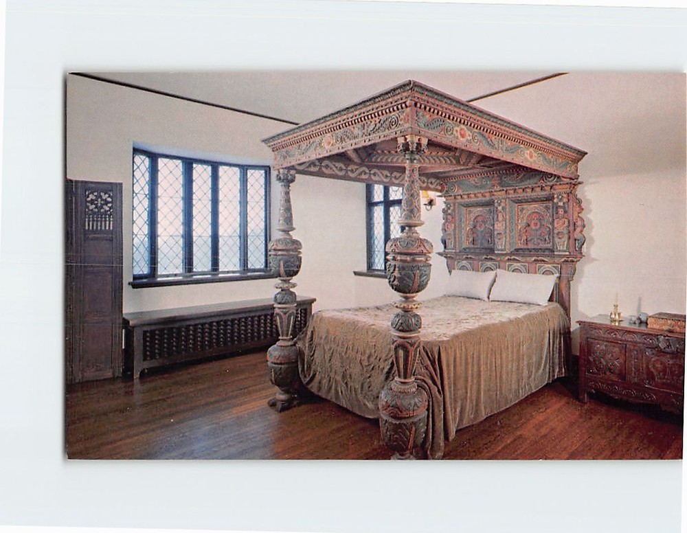 Postcard Polychrome Bed Agecroft Hall Richmond Virginia USA