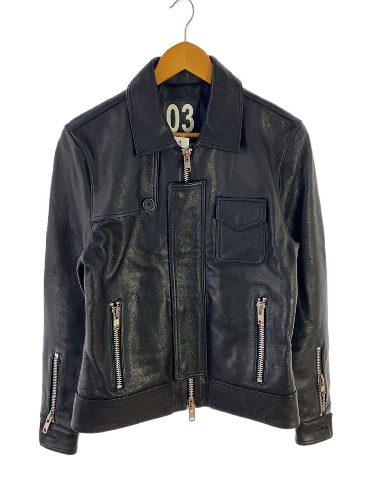 Men's Black Leather Plain Vallet Jacket Style 1306