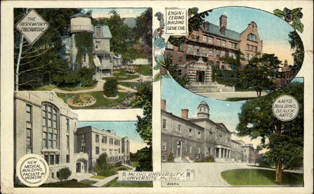 McGill University Montreal Quebec Canada vintage postcard c797