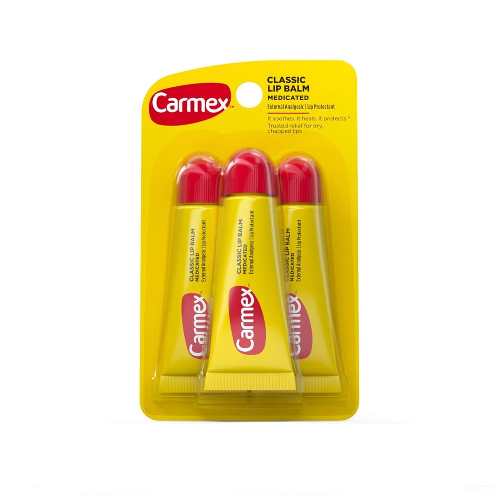 Carmex Original Flavor Moisturizing Lip Balm Tube Value Pack,0.35 Ounce (3 Count