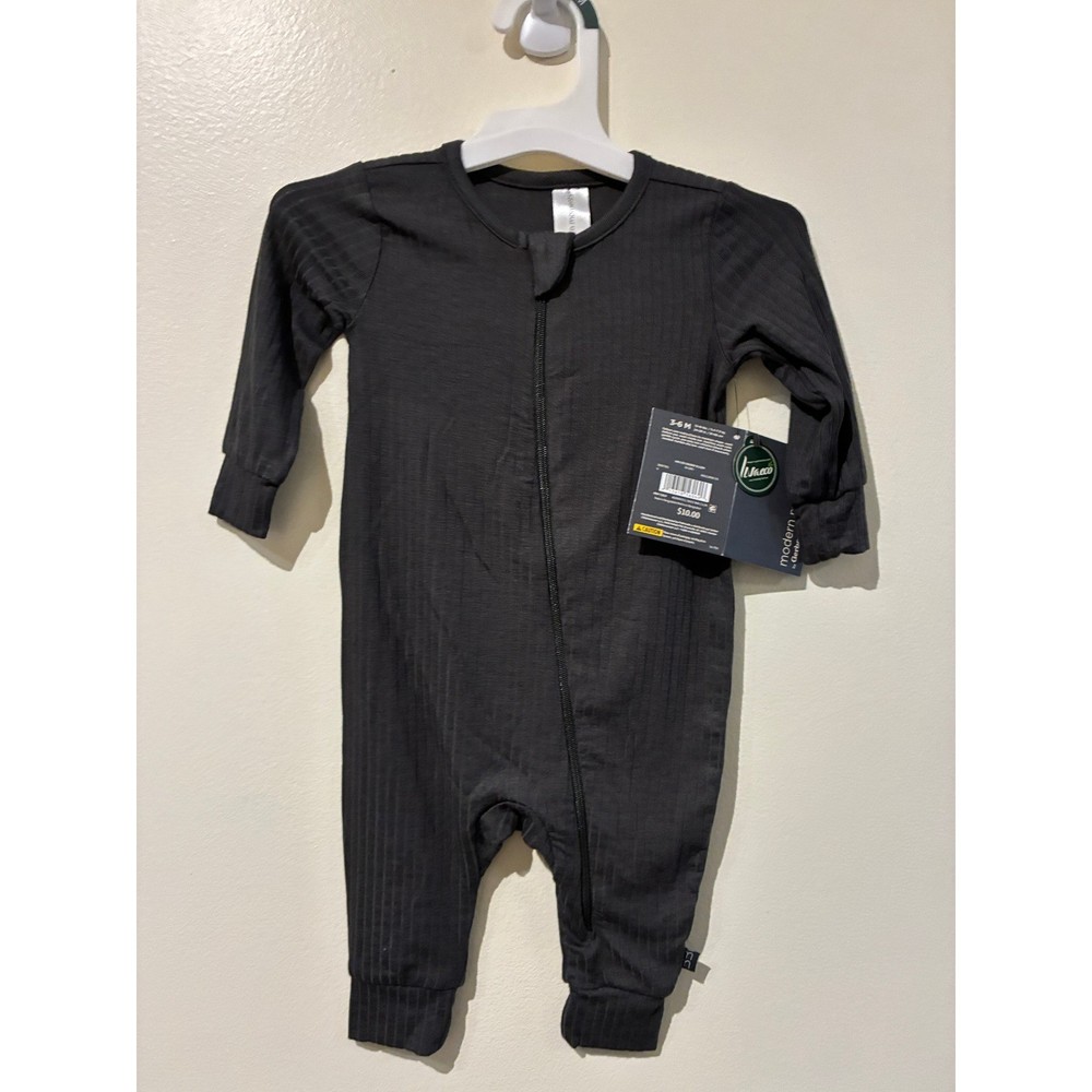 NWT Modern Moments by Gerber Dark Grey Ribbed Romper 3-6M