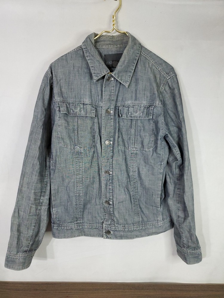 Express Fade Black Denim Jean Jacket Men's Size Medium Harrison Wash -READ