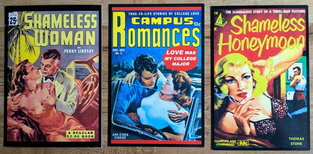 Lot of 3 1940s Romance Comic Pulp Covers Reprint Astounding Graphics Postcards