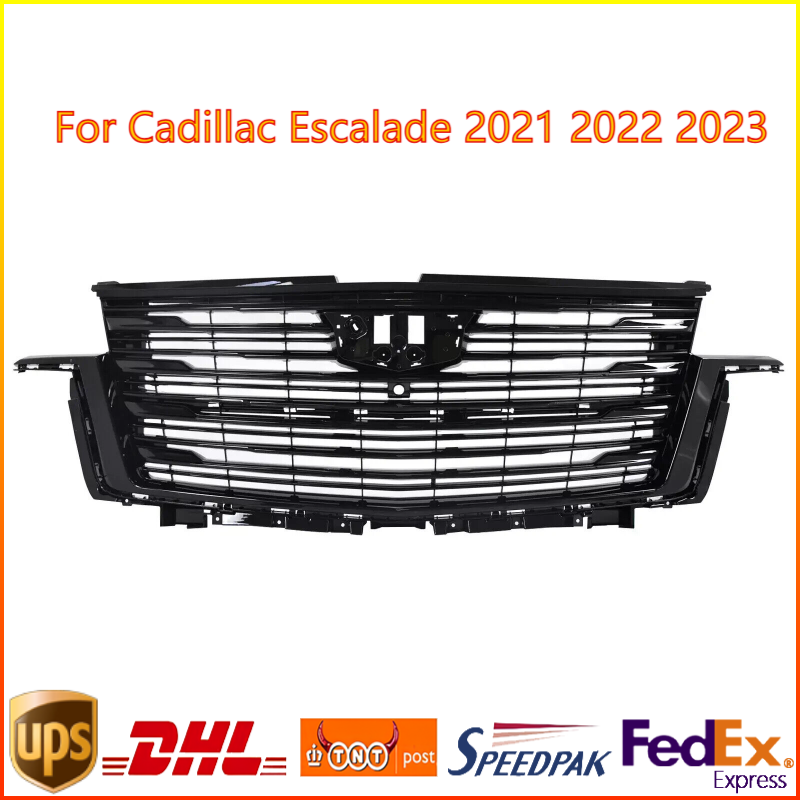 2021-2023 Cadillac Escalade Gloss Black Front Bumper Upper Grille Replacement