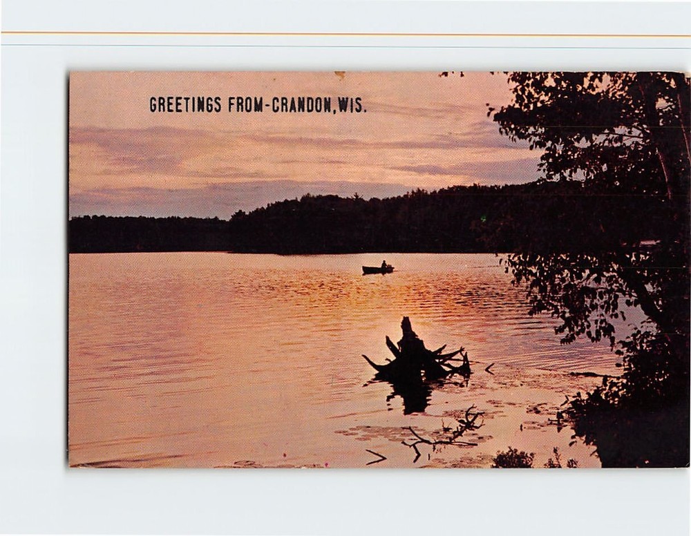 Postcard Days End Greetings From Crandon Wisconsin USA
