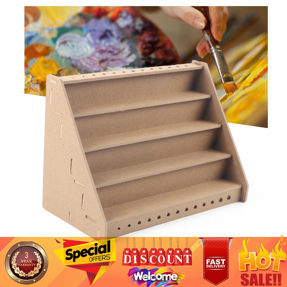 4 - Layer Wooden Paint Bottle Rack Model Organizer Storage Holder