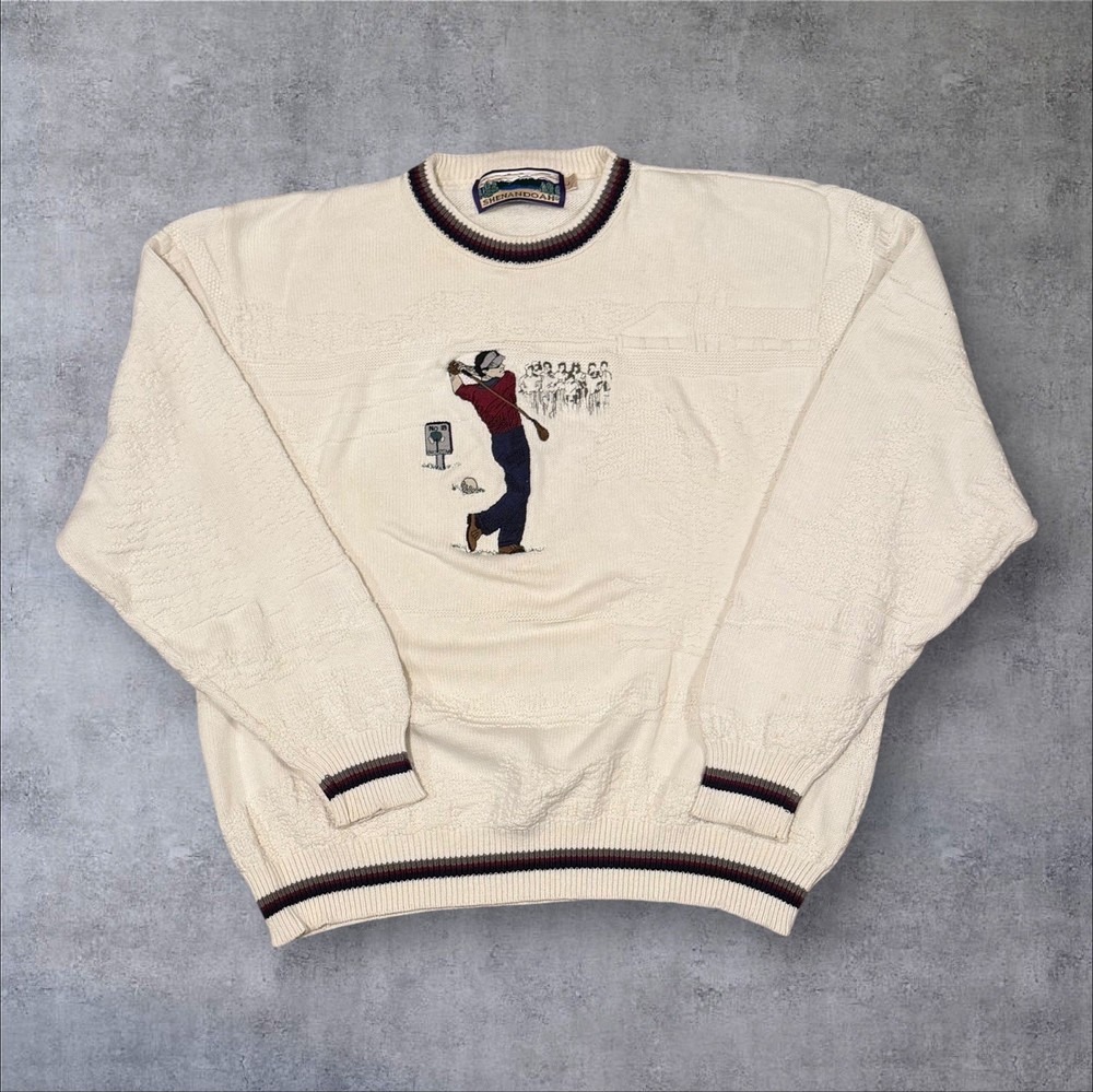 Vintage Shenandoah Men’s Embroidered Knit Golf Sweater/ Sz: L
