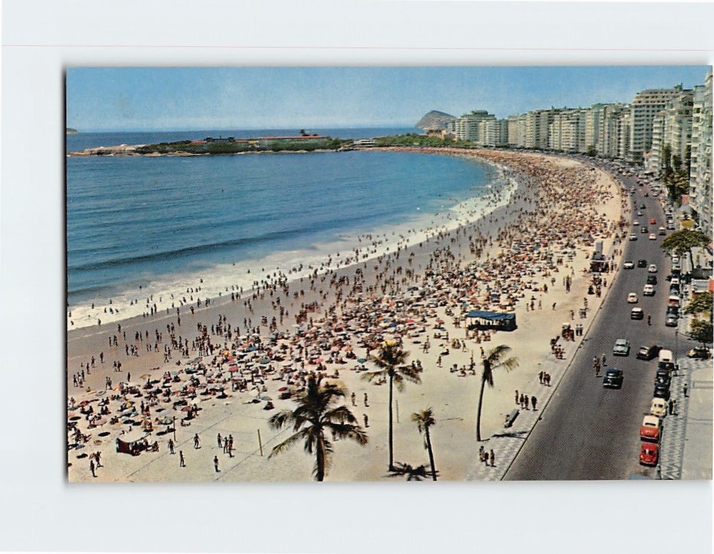 Postcard Praia e Fortaleza de Copacabana Rio de Janeiro Brazil