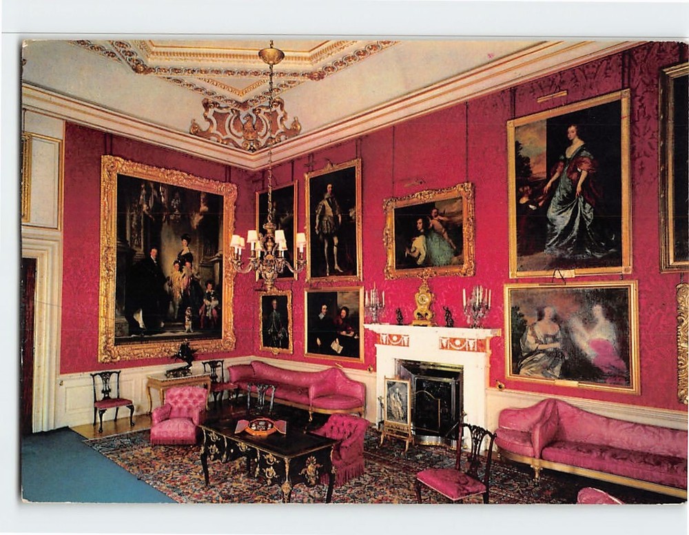 Postcard The Red Drawing Room Blenheim Palace Woodstock England