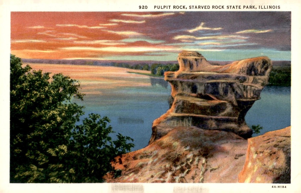 Pulpit Rock, Starved Rock State Park, Illinois Postcard