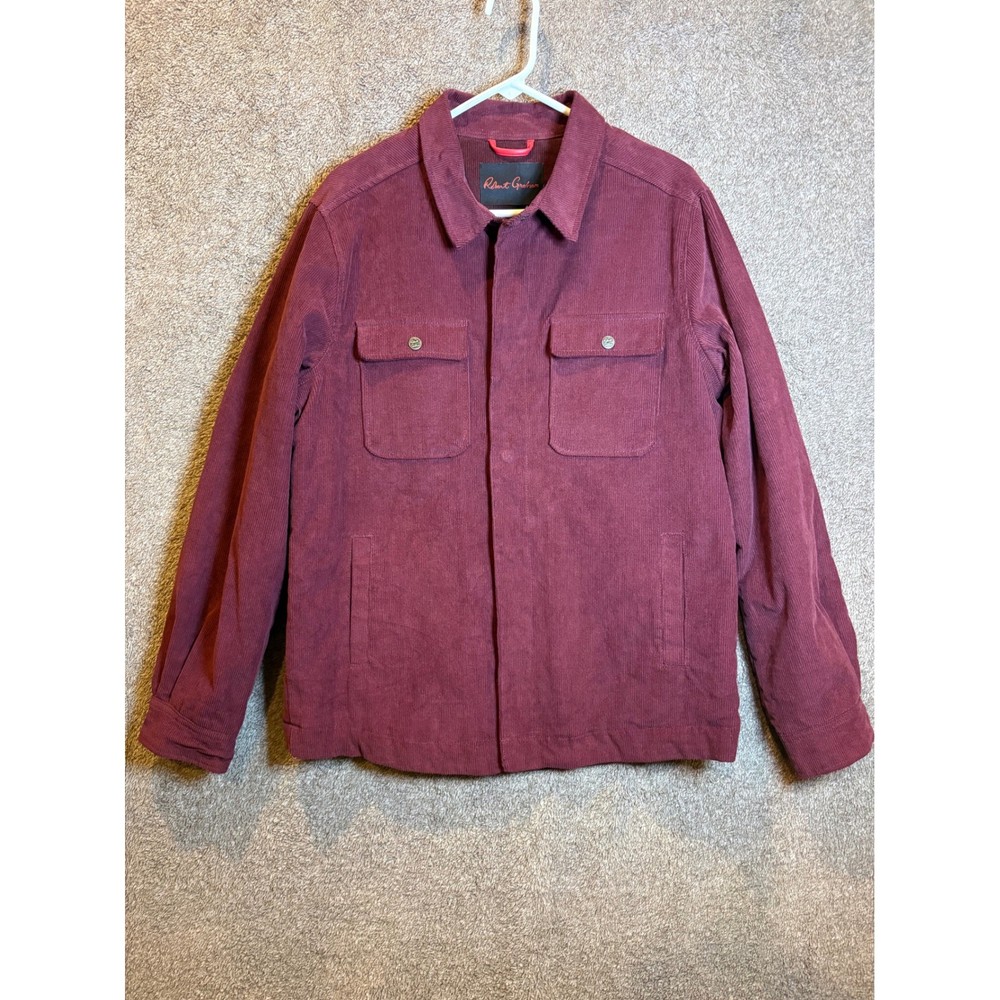 NWT Robert Graham Burgundy Corduroy Shirt Jacket Men's Size S New
