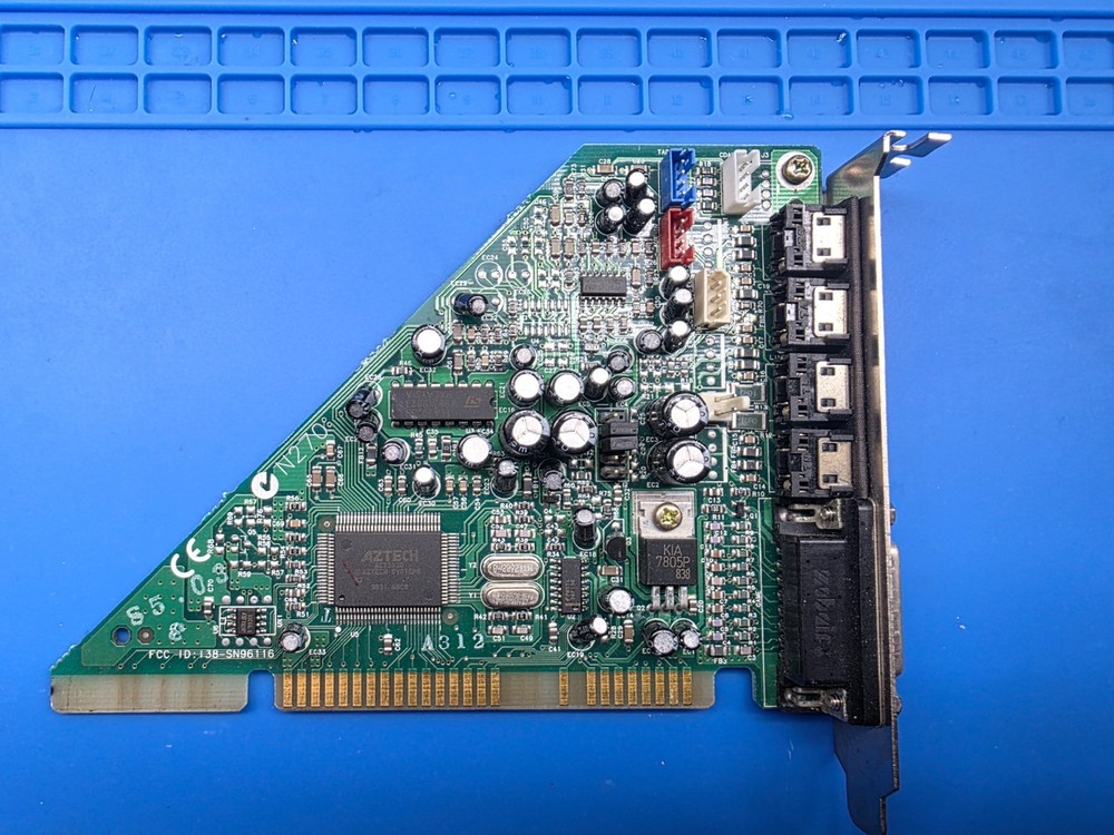 AZTECH MM PRO16V-A - HP P/N 5064-2620 - 16 BIT ISA SOUND CARD - Tested working