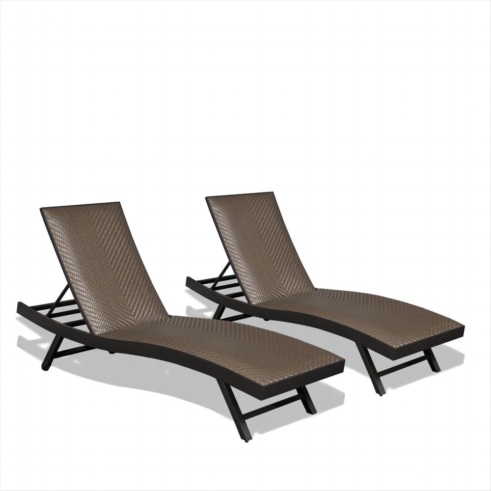 Wicker Patio Chaise Lounge Set with 2 Reclining Chairs for Outdoor Relaxation