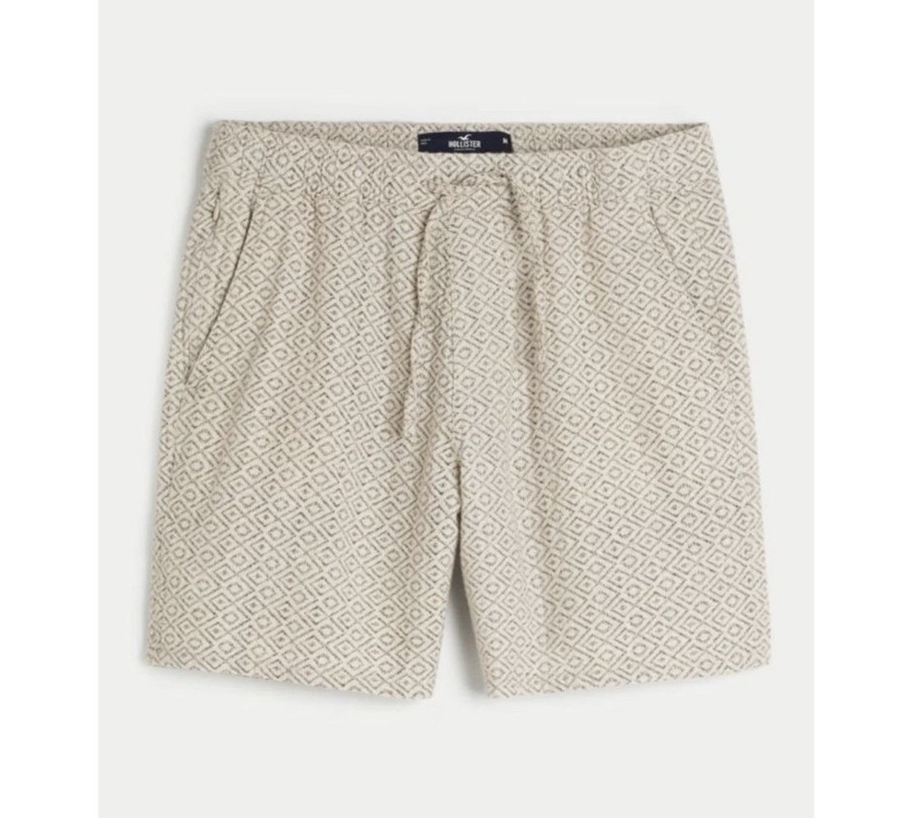 Hollister Men’s XXL Jogger Shorts Diamond Pattern 100% Cotton Epic Flex Rare