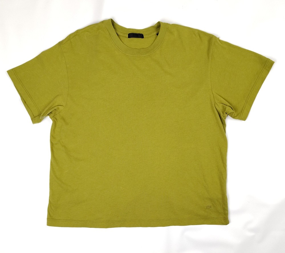 ATM Women's T-Shirt Size S Short Sleeve Green Cotton Crew Neck Logo