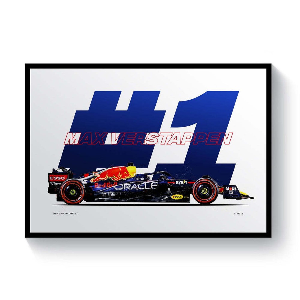 New  Verstappen Red Bull Racing Rb18 | 2021 Formula Trendy Wall Art (NO FRAME)