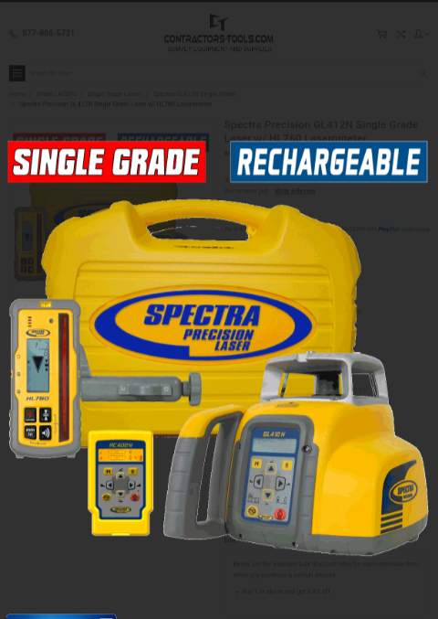 Spectra Laser GL412N Single Grade Laser w/ HL760 Receiver