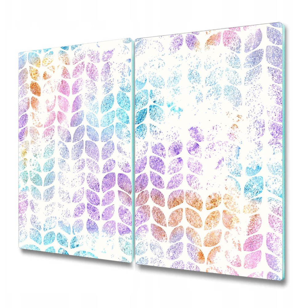 Glass Chopping Board Colourful Wool Abstract Illustration Watercolour 2x30x52