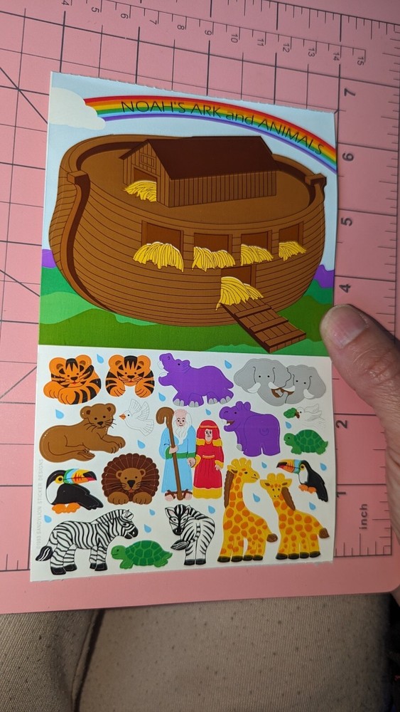 Vintage Sandylion Noahs Ark Stickers Activity Sheet 1 Sheet