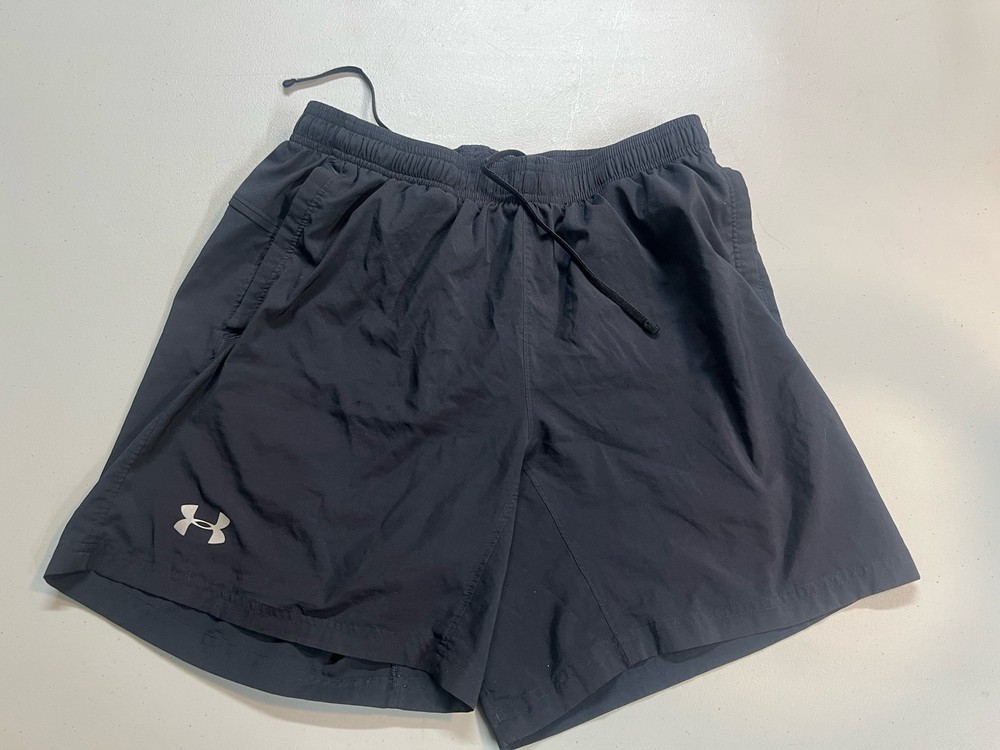 Under Armour Black Athletic Running Shorts Men’s Large Lined Drawstring