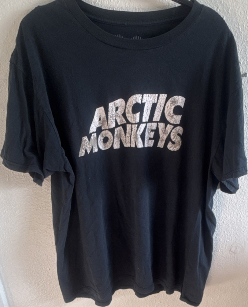 Arctic Monkeys Men's Black Graphic Print Short Sleeve Crew T-Shirt Cotton XL