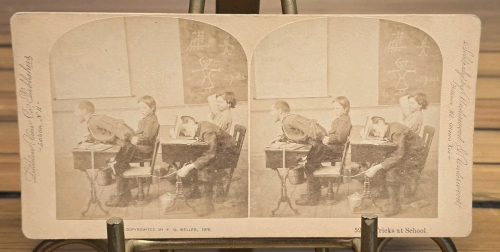 Antique 1876 F.G. Weller Stereoview Card 