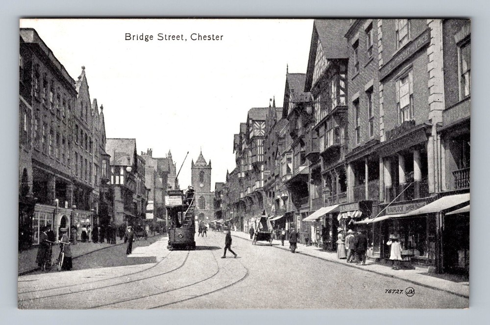 United Kingdom- Chester Bridge Street Postal Old Card View PC Vintage Postcard