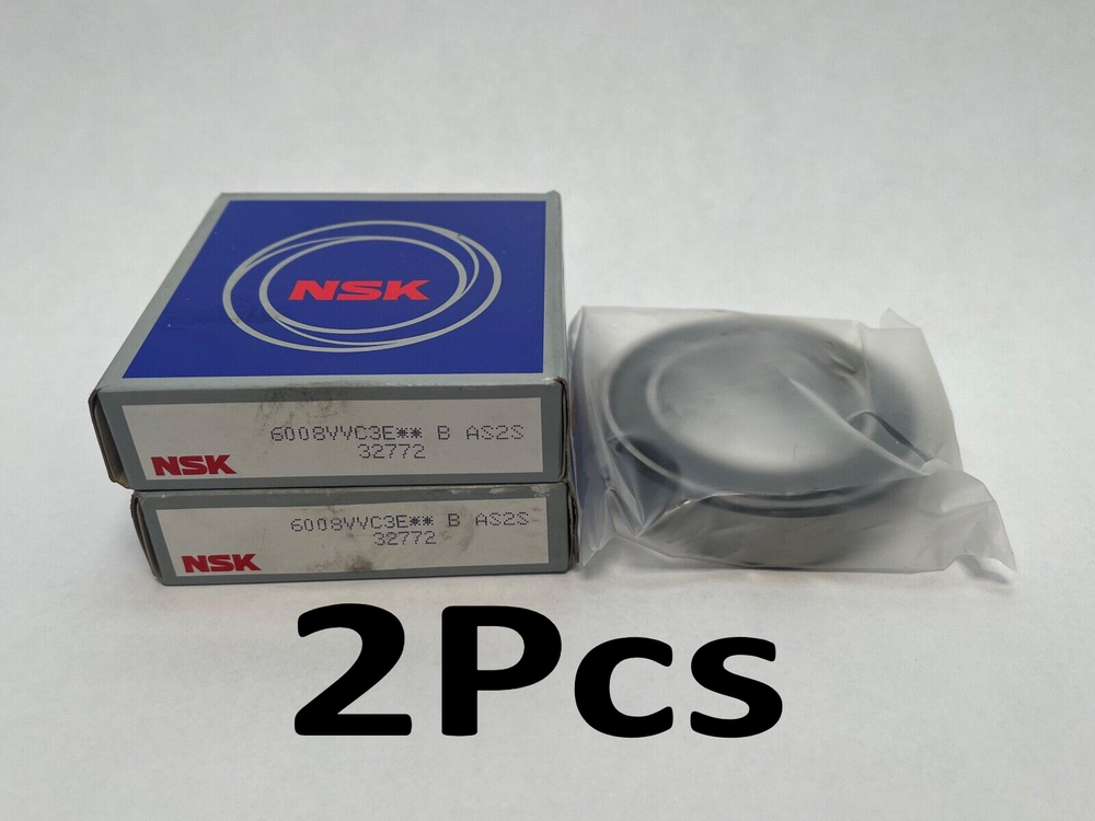NUEVO (2 piezas) NSK 6008VVC3E Cojinete Sellos de goma 6008 VV 2RS C3E 6008RS 40x68x15 mm