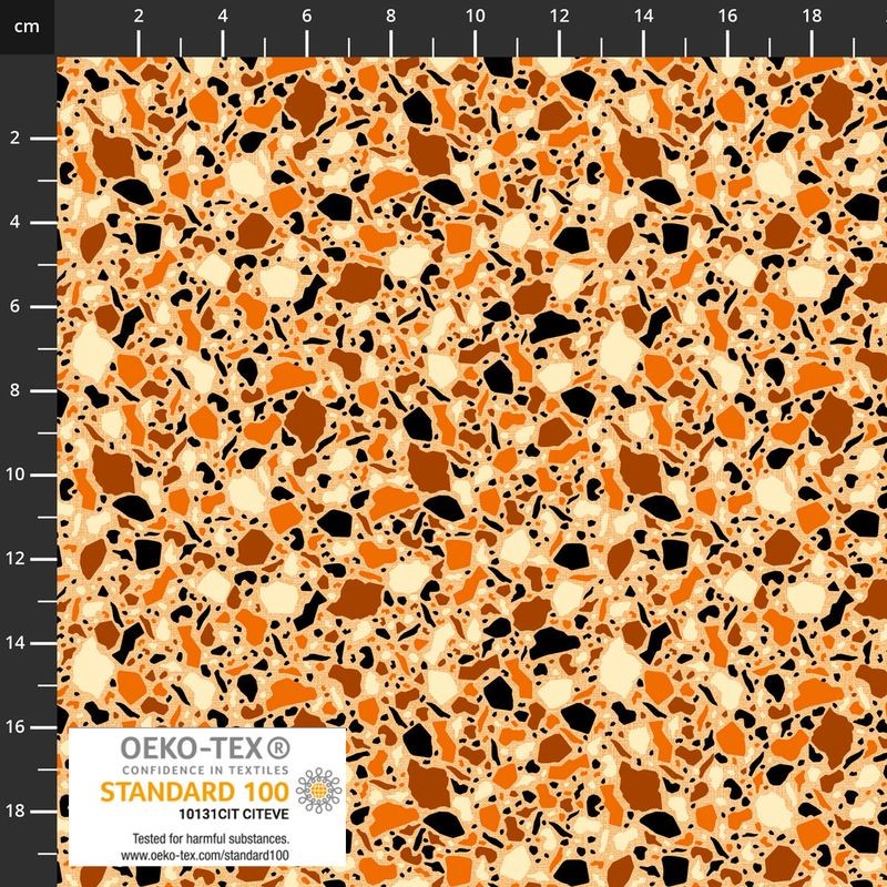 Stof European Quilting Rainbow Mosaic Lt Orange Cotton Fabric By Yd