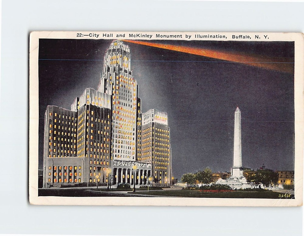 Postcard City Hall and McKinley Monument Buffalo New York USA