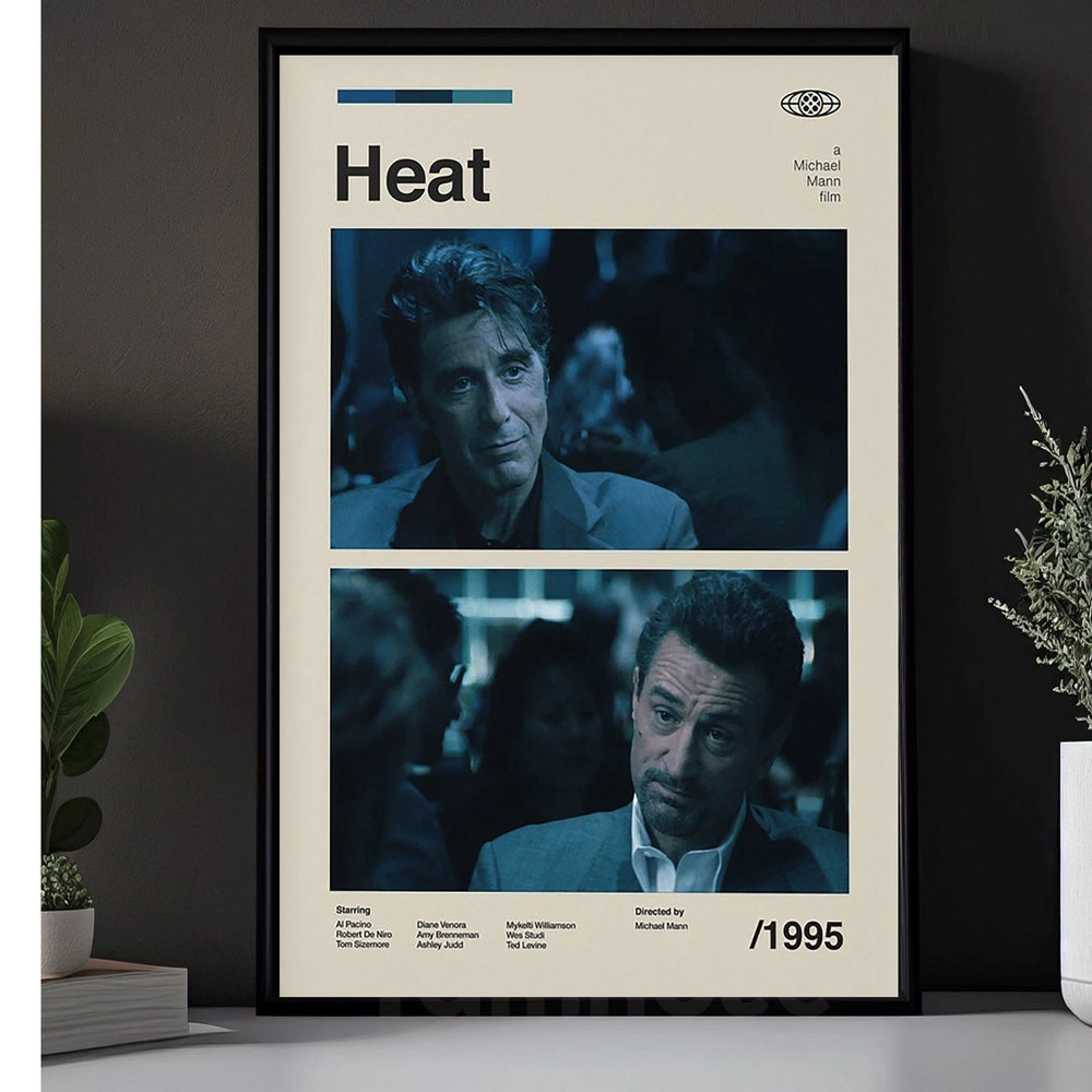 Heat (1995) Minimalist Coffee Shop Scene Poster
