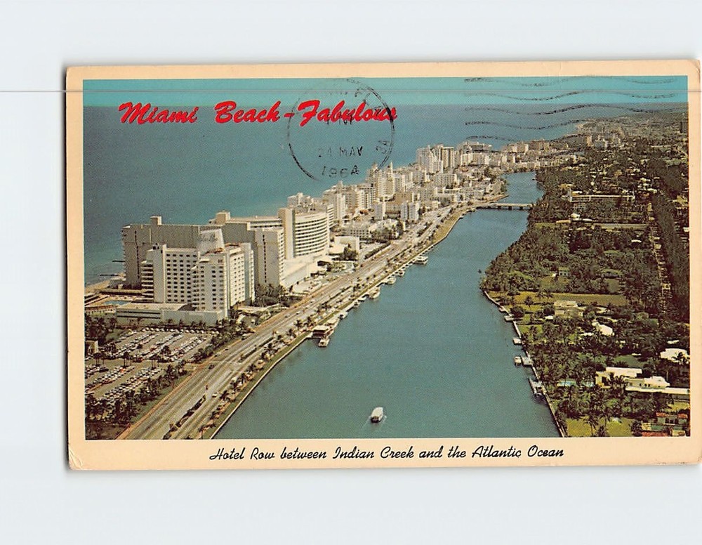 Postcard Hotel Row Miami Beach Florida USA