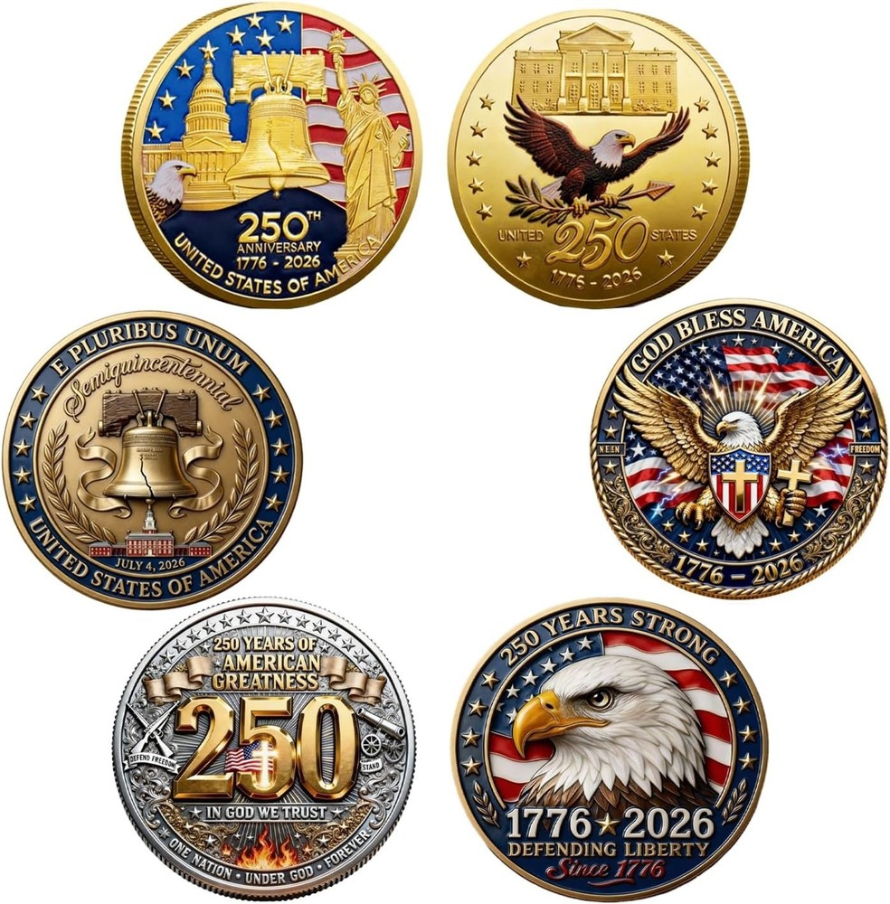 3 Pcs 250 Anniversary Coin Set God Bless 250 America Year American Anniversary C