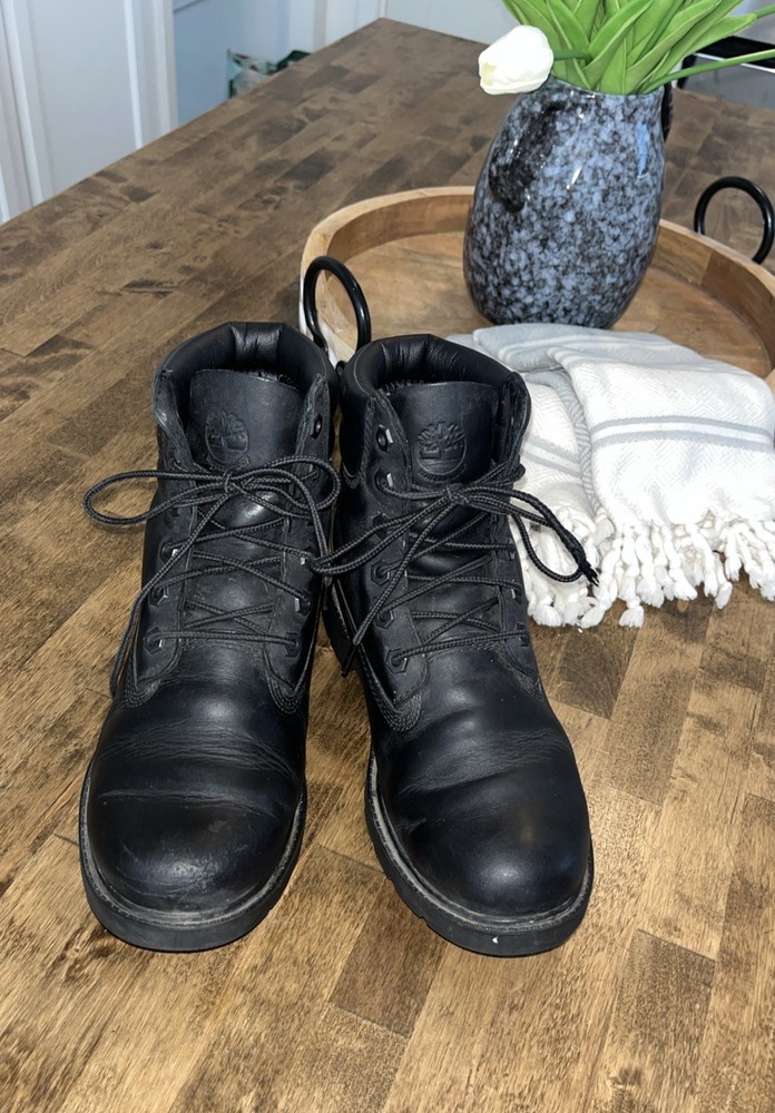 Timberland Black Waterproof Leather Boots Size 7