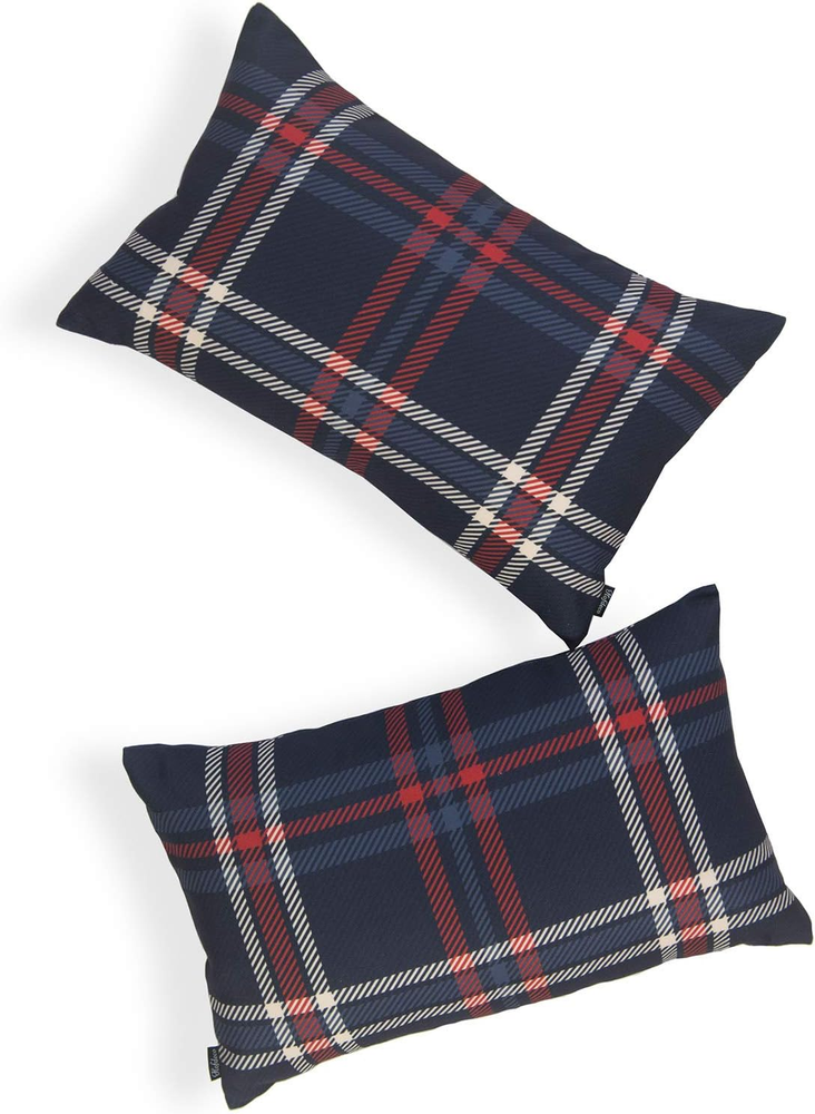 Holiday Decorative Lumbar Pillow Cover ONLY, for Couch, Sofa, Bed, Navy Blue Tar