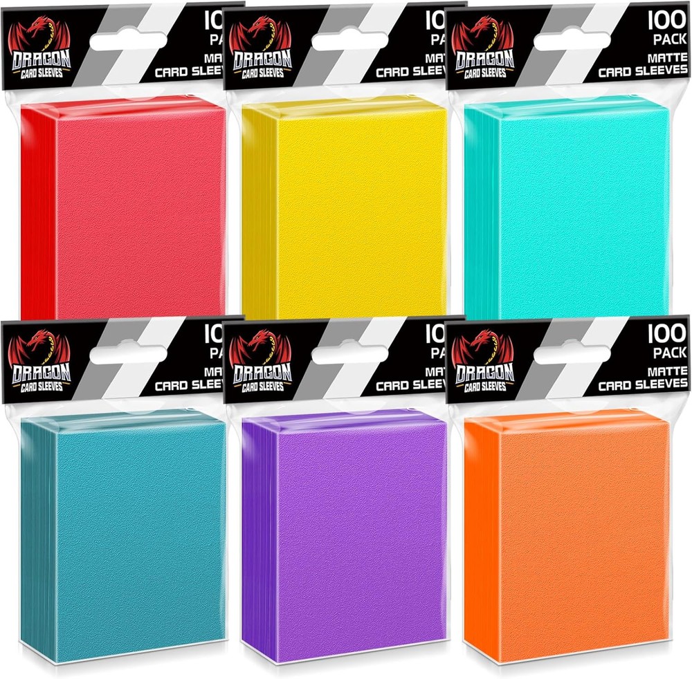 600 count 6-color soft card sleeves toploaders for trading cards