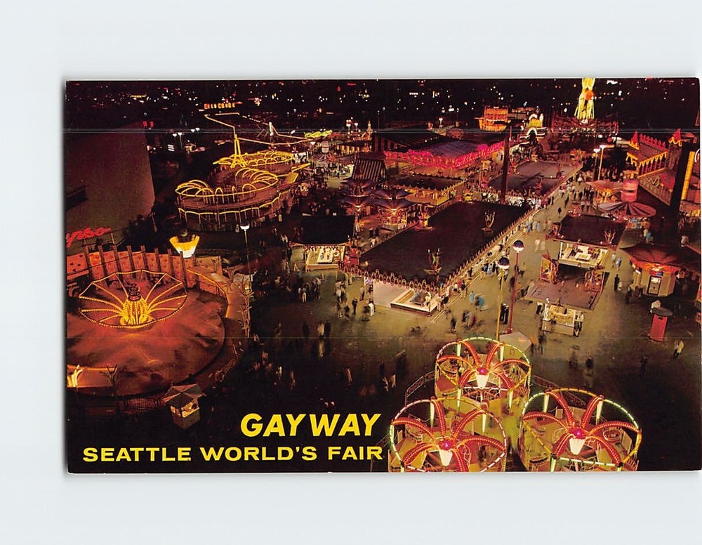 Postcard Night on the Gayway Seattle World's Fair Washington USA