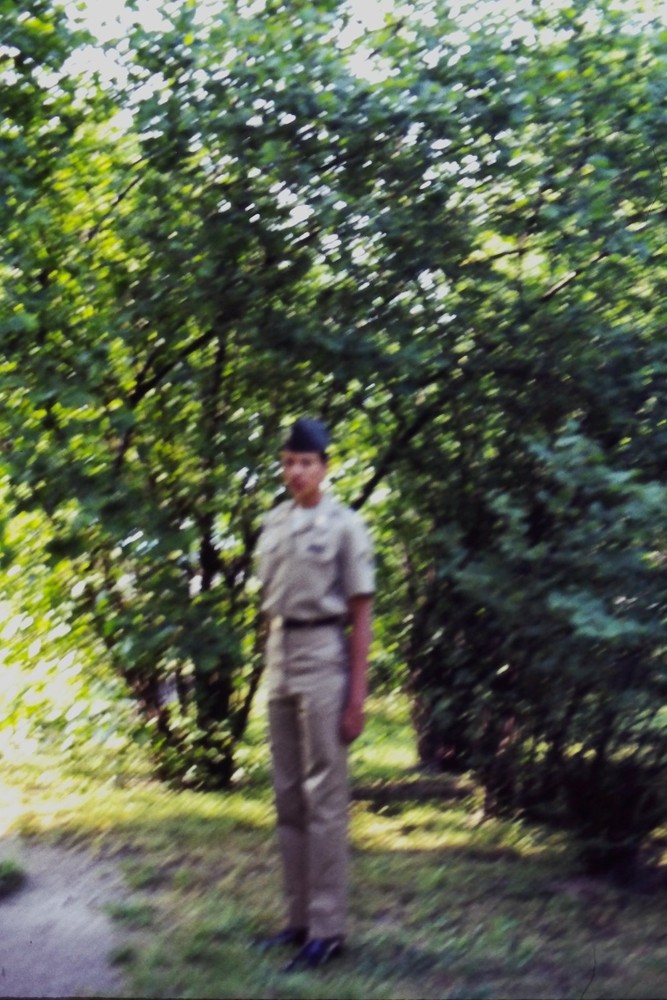 1970s Unknown Film 35mm Slide Young Man Military Uniform Garrison Cap USA